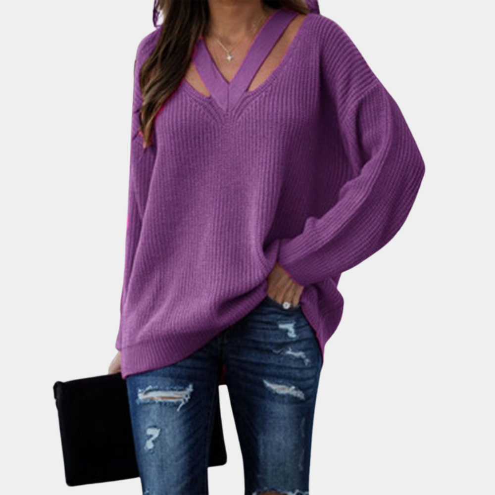 Drune | Modischer Damen Pullover mit V-Ausschnitt