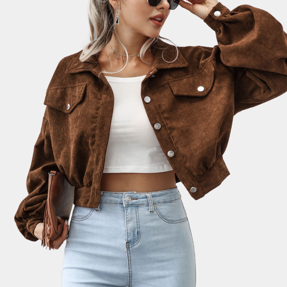 Drune | Trendy Kurze Jacke Samt Lässig und Stilvoll