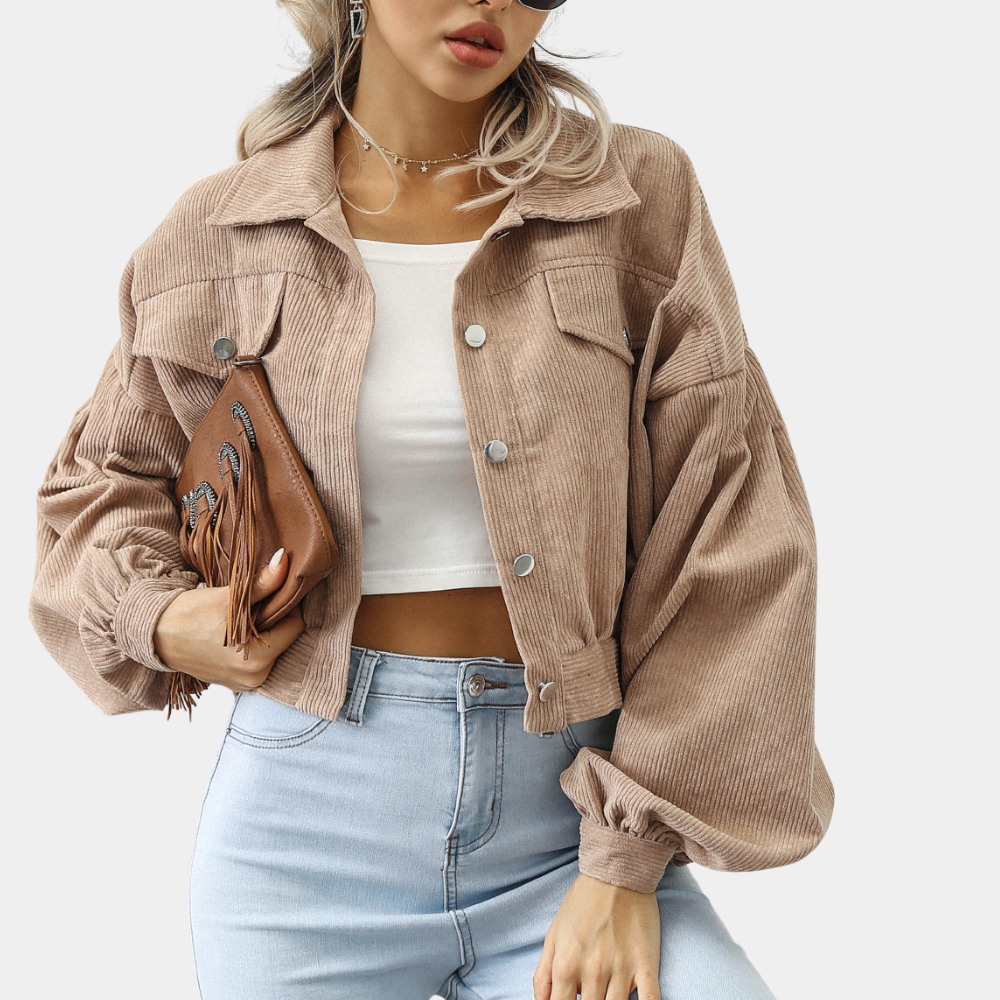 Drune | Trendy Kurze Jacke Samt Lässig und Stilvoll