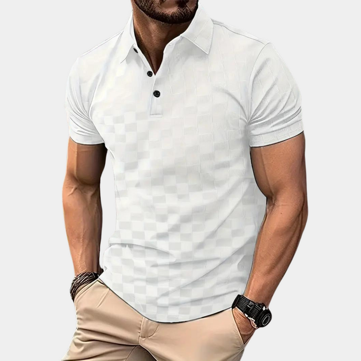 Drune | Slim Fit Karo Poloshirt Für Herren