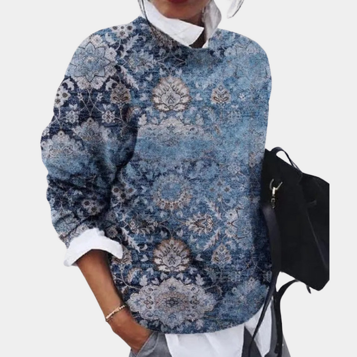 Drune | Sweatshirt - Weiche Baumwolle - Lockere Passform - Gemustertes elegantes Design