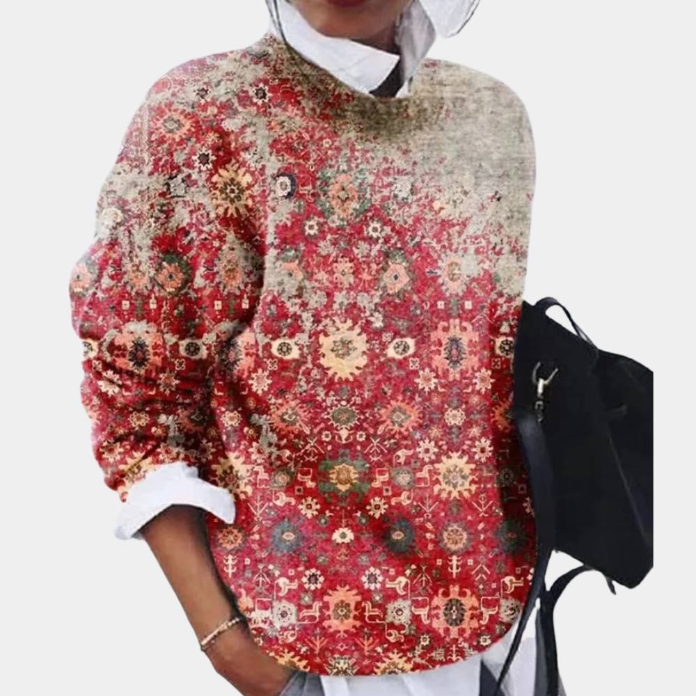 Drune | Sweatshirt - Weiche Baumwolle - Lockere Passform - Gemustertes elegantes Design