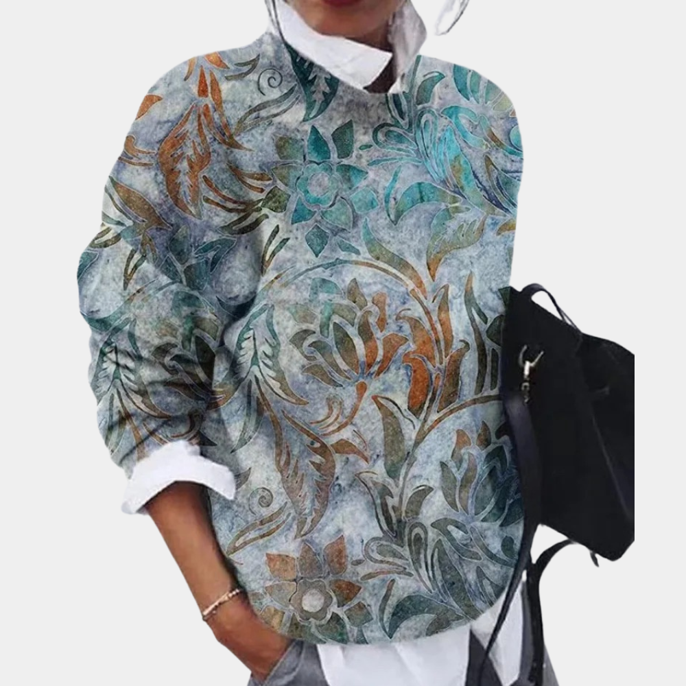 Drune | Sweatshirt - Weiche Baumwolle - Lockere Passform - Gemustertes elegantes Design