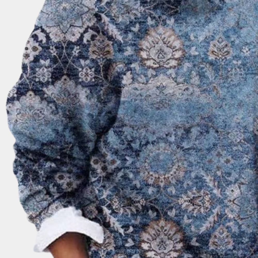 Drune | Sweatshirt - Weiche Baumwolle - Lockere Passform - Gemustertes elegantes Design
