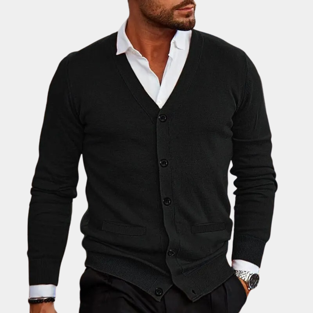 Drune | Luxuriöse Herrenstrickjacke mit Knöpfen