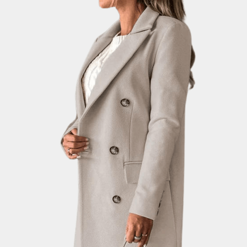 Drune | Doppelreihiger Wollmantel - Maßgeschneiderte Passform - Elegantes Langdesign - Winteroberbekleidung
