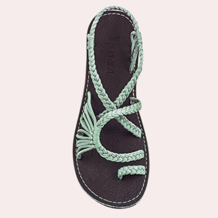 Drune | Leichte Flache Riemchensandalen mit Offenem Zehendesign für Komfort