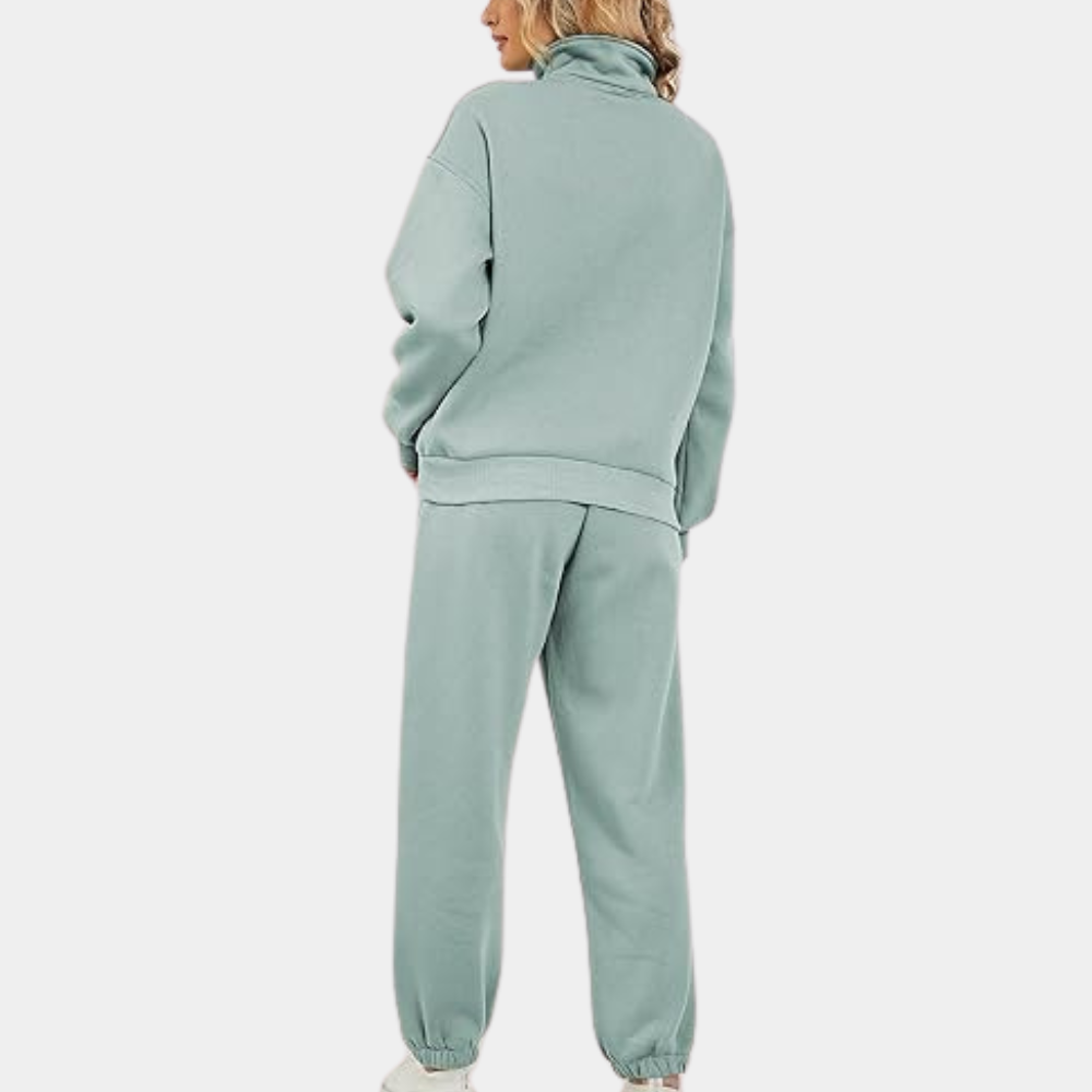 Drune | Sweatshirt - Relaxed Fit - Hoher Kragen mit Viertelreißverschluss - Lange Ärmel