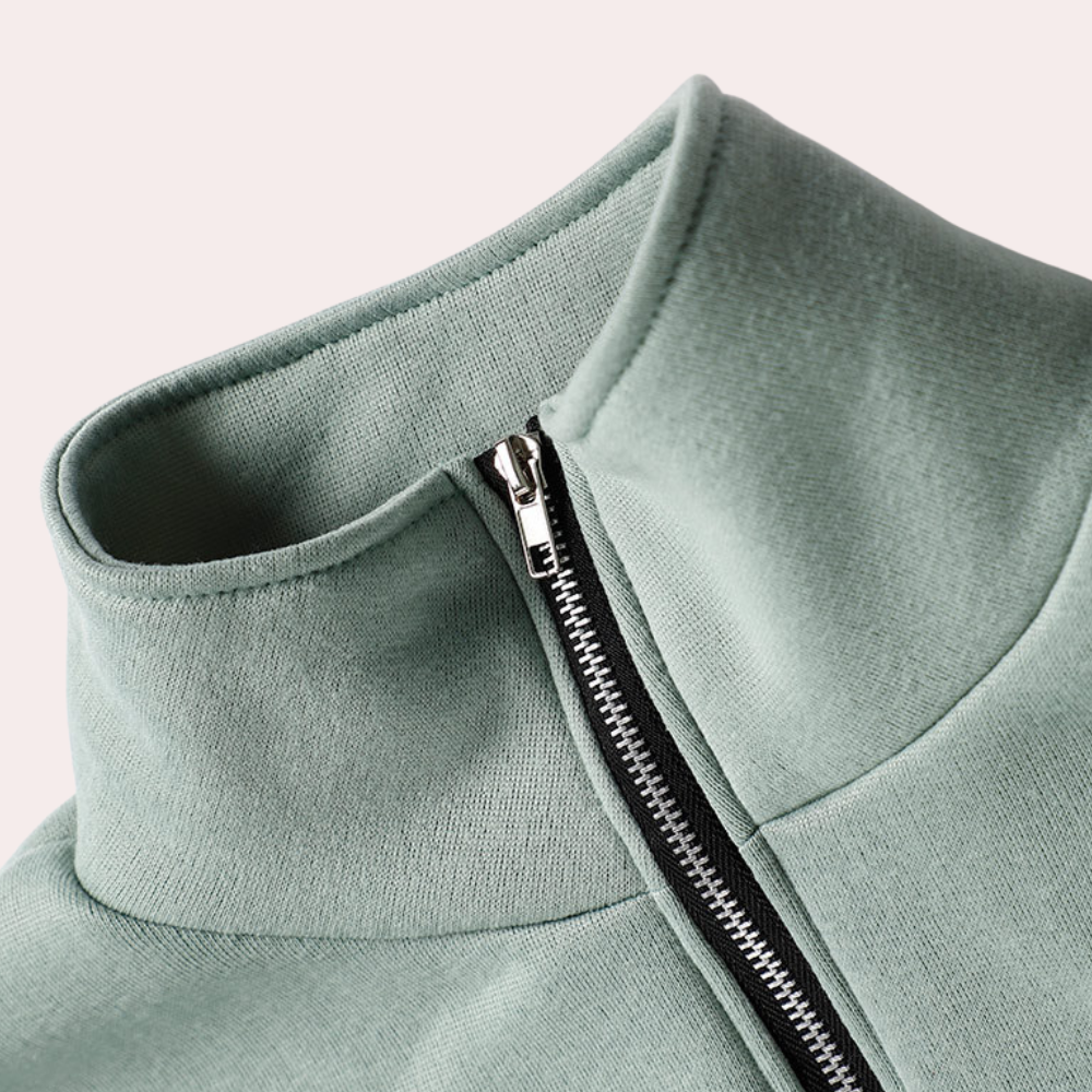 Drune | Sweatshirt - Relaxed Fit - Hoher Kragen mit Viertelreißverschluss - Lange Ärmel