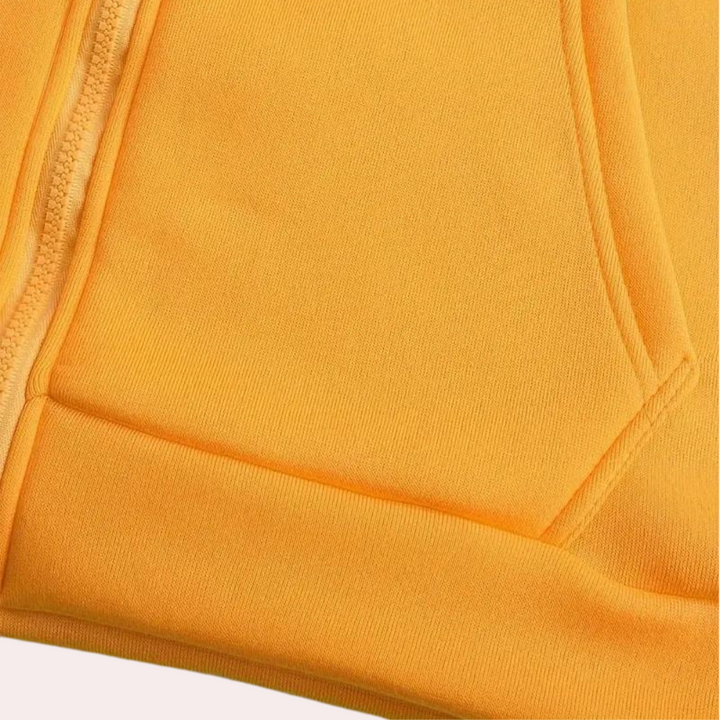 Drune | Orangefarbener Kapuzenpullover mit Farbblock für Männer