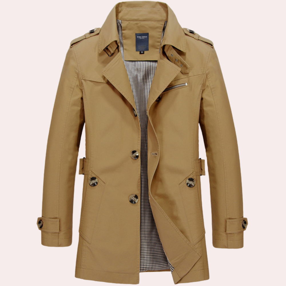 Drune | Herren Stilvoller Trenchcoat - Wasserdicht & Winddicht