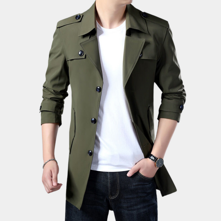 Drune | Eleganter Warmer Trenchcoat Für Männer Mit Stil