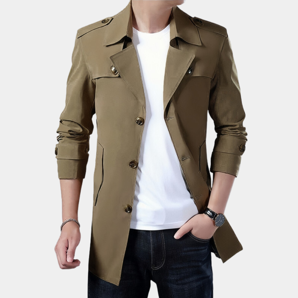 Drune | Eleganter Warmer Trenchcoat Für Männer Mit Stil