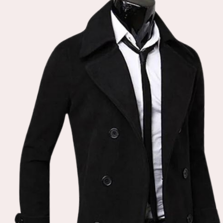 Drune | Herren Trenchcoat mit Doppelter Knopfleiste