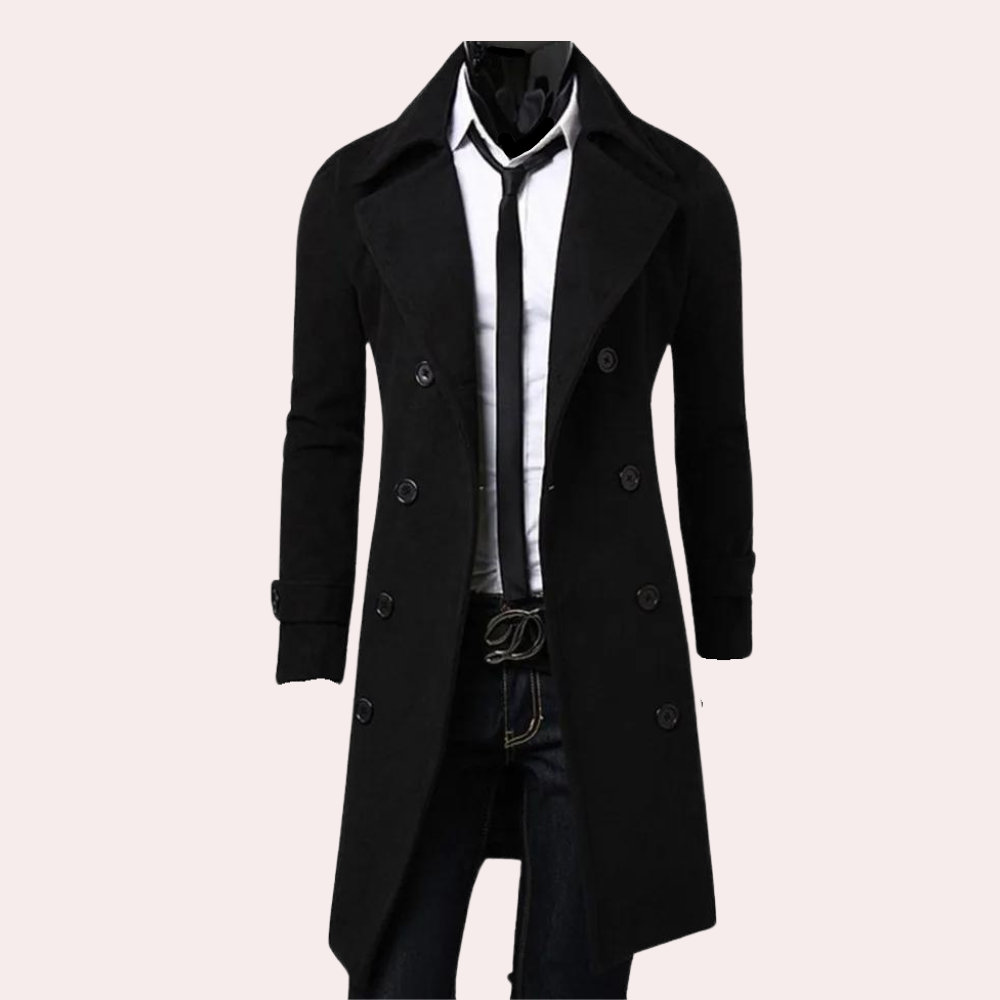 Drune | Herren Trenchcoat mit Doppelter Knopfleiste