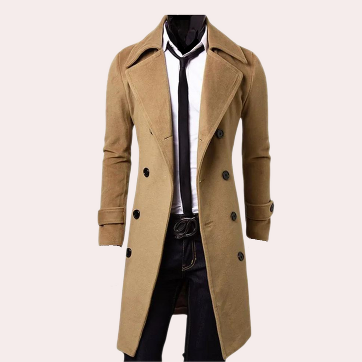Drune | Herren Trenchcoat mit Doppelter Knopfleiste
