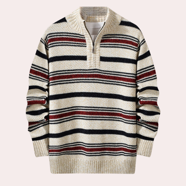 Drune | Retro Gestreifter Herren Kapuzenpullover