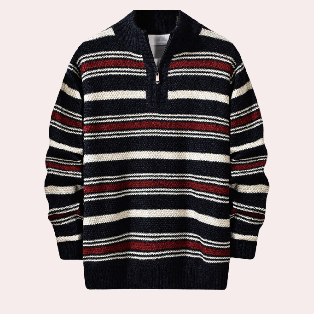 Drune | Retro Gestreifter Herren Kapuzenpullover