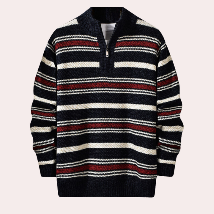 Drune | Retro Gestreifter Herren Kapuzenpullover