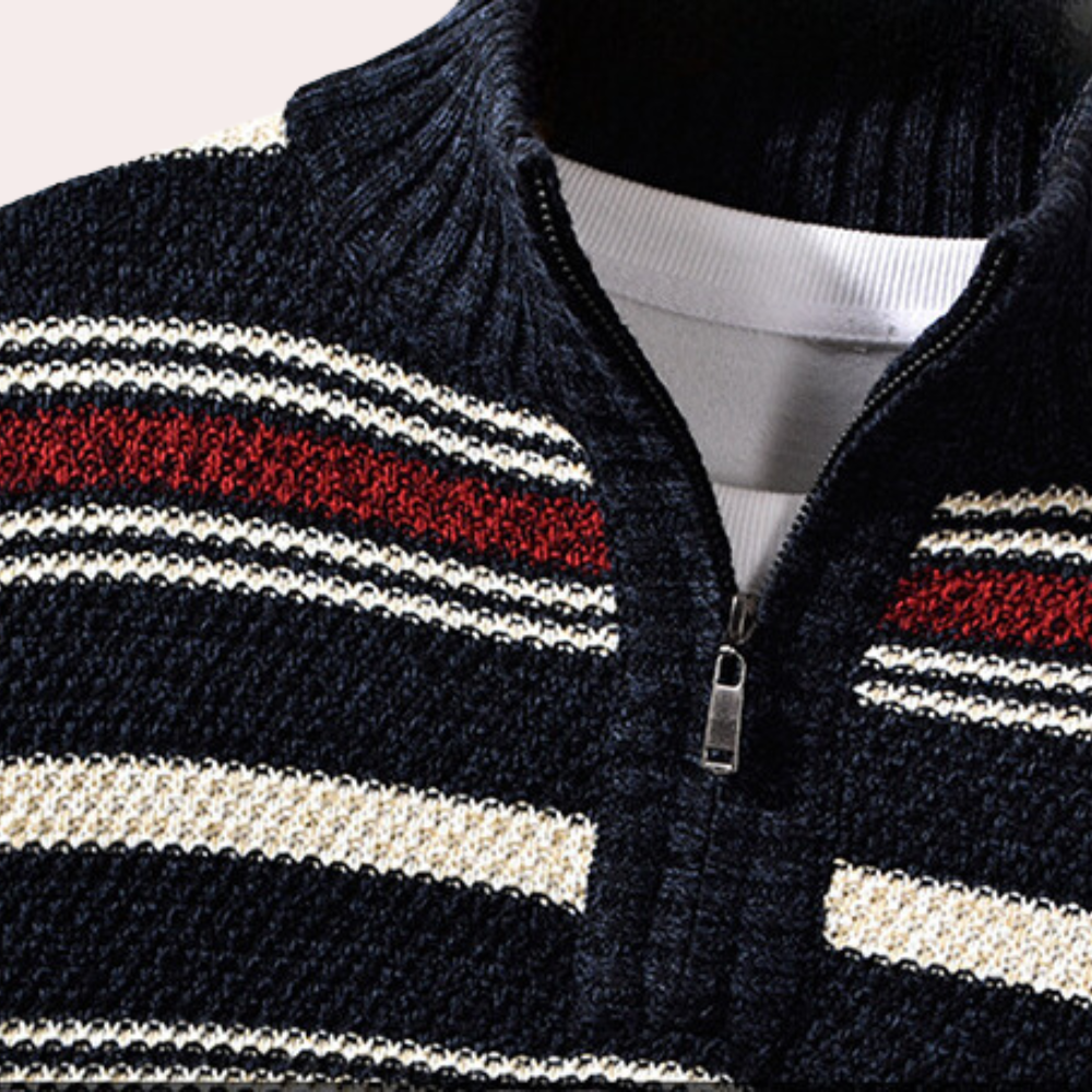 Drune | Retro Gestreifter Herren Kapuzenpullover