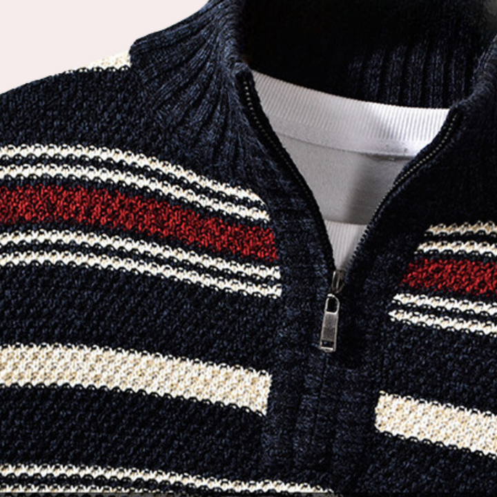 Drune | Retro Gestreifter Herren Kapuzenpullover