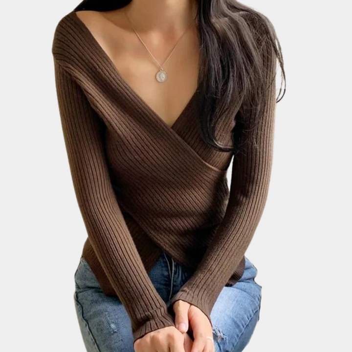 Drune | Trendy Chic Damenpullover Wein