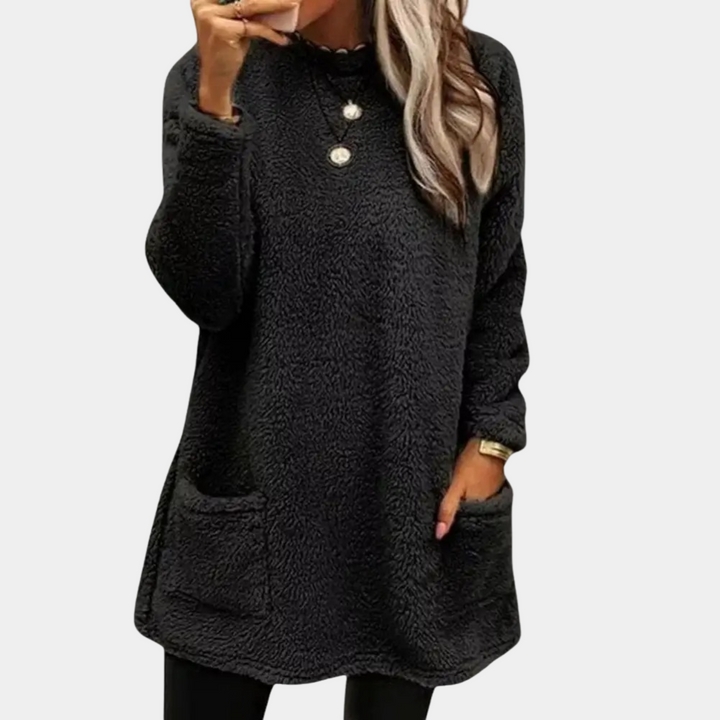 Drune | Teddy Tunika mit Taschen Polyester Weich und Warm