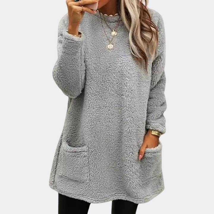 Drune | Teddy Tunika mit Taschen Polyester Weich und Warm