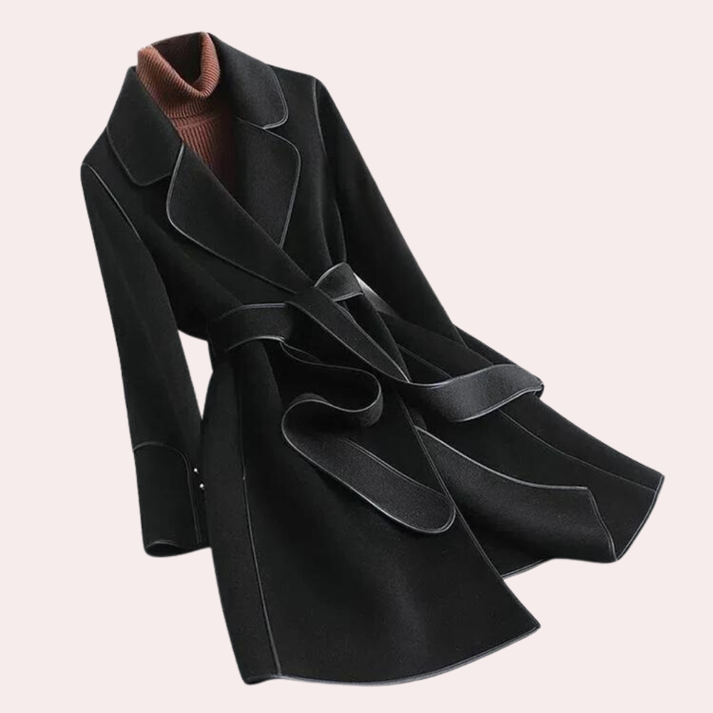Drune | Wollmantel mit Bindegürtel Zeitloses Design Perfekt Für Herbst und Winter