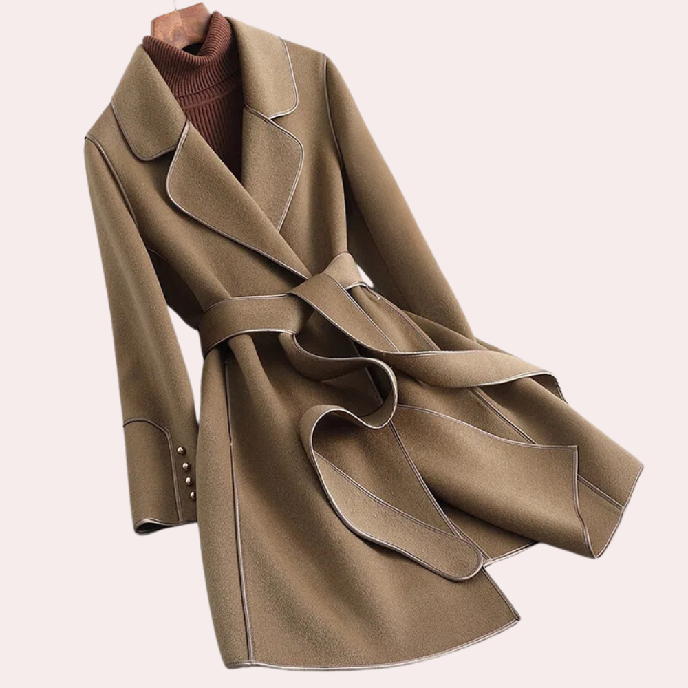 Drune | Wollmantel mit Bindegürtel Zeitloses Design Perfekt Für Herbst und Winter