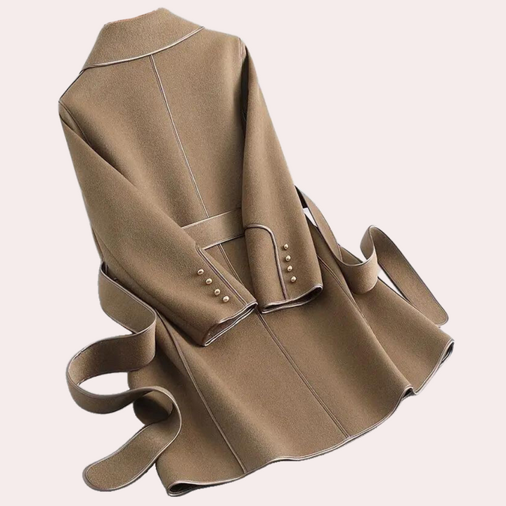 Drune | Wollmantel mit Bindegürtel Zeitloses Design Perfekt Für Herbst und Winter