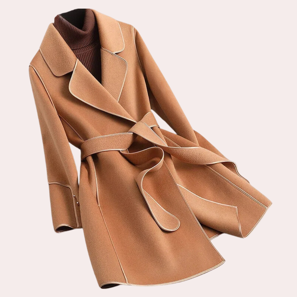 Drune | Wollmantel mit Bindegürtel Zeitloses Design Perfekt Für Herbst und Winter