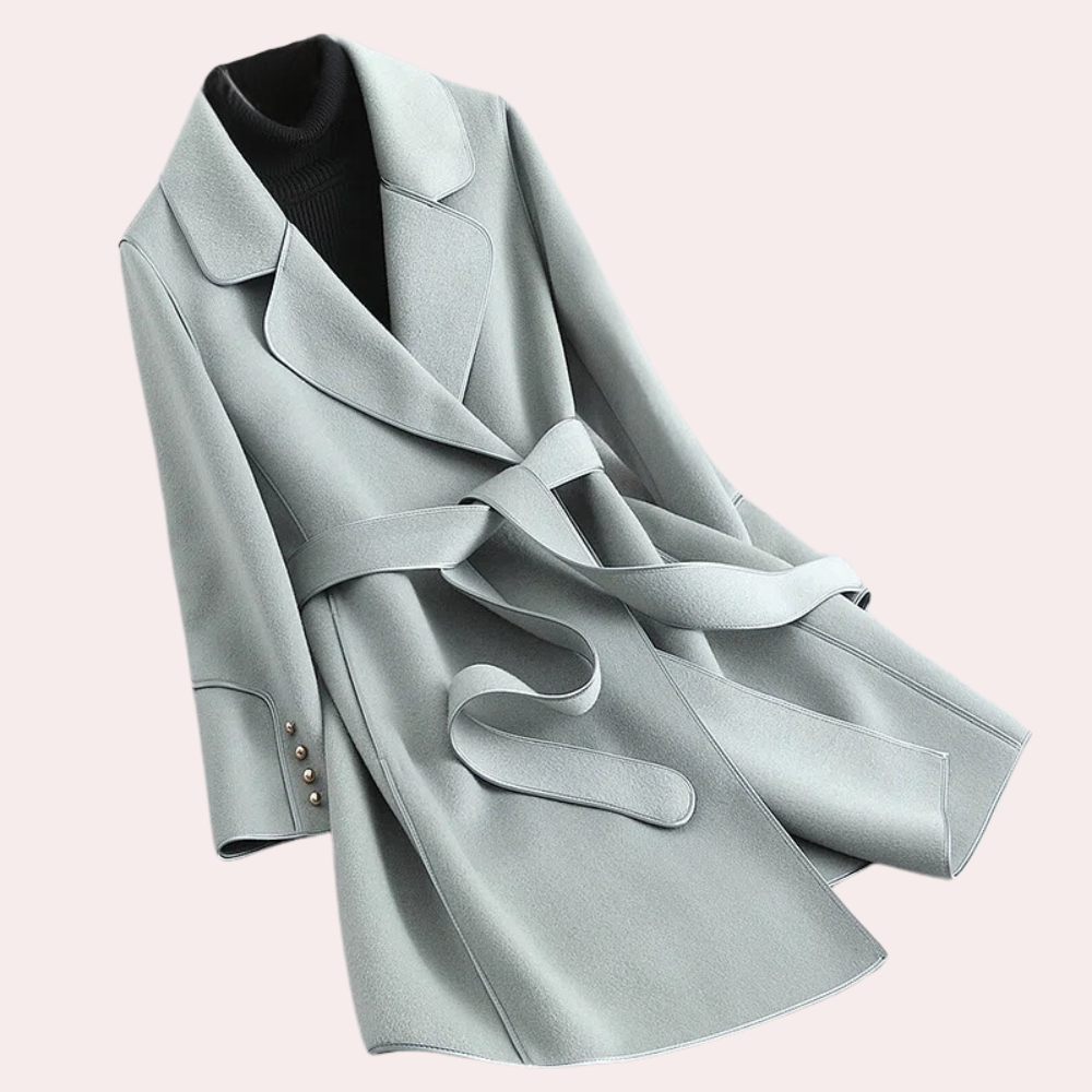 Drune | Wollmantel mit Bindegürtel Zeitloses Design Perfekt Für Herbst und Winter