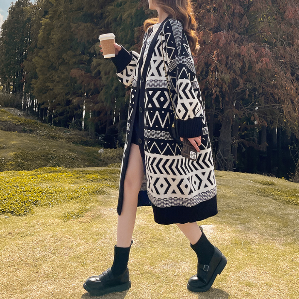 Drune | Geometrischer Mantel Herbstliche zeitlose Eleganz für Frauen