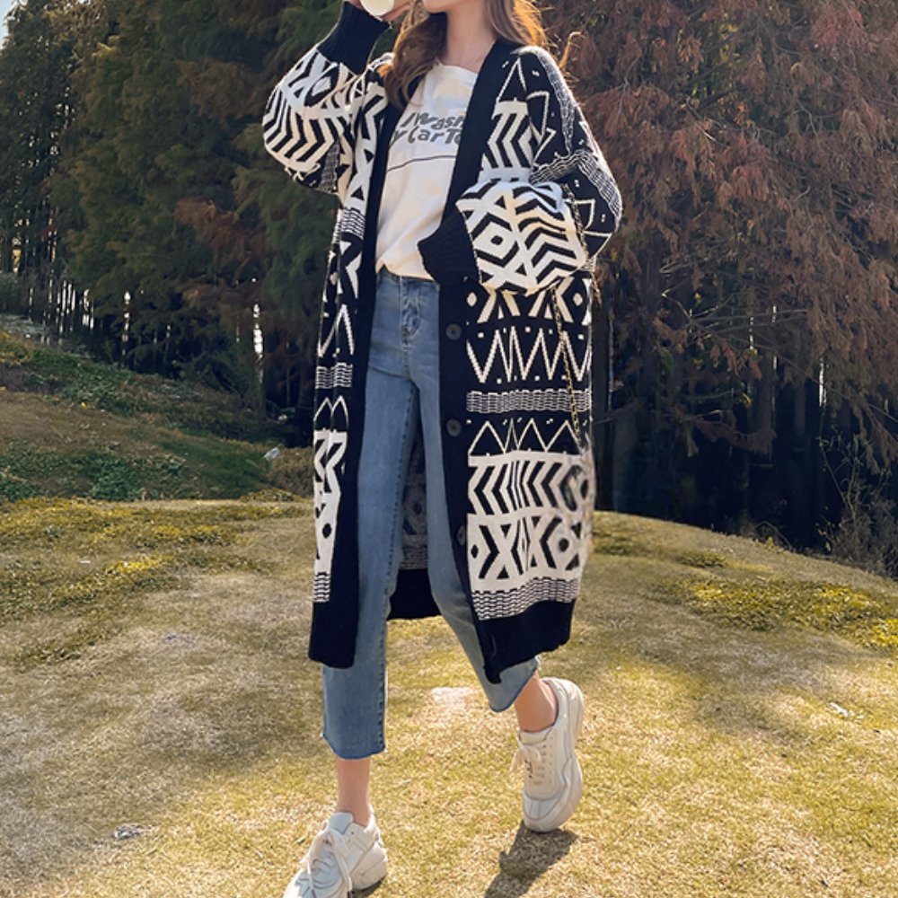 Drune | Geometrischer Mantel Herbstliche zeitlose Eleganz für Frauen