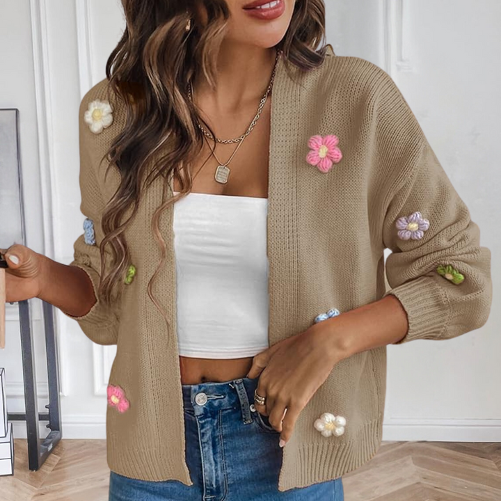 Drune | Damenjacke mit 3D Blumen – Maribel