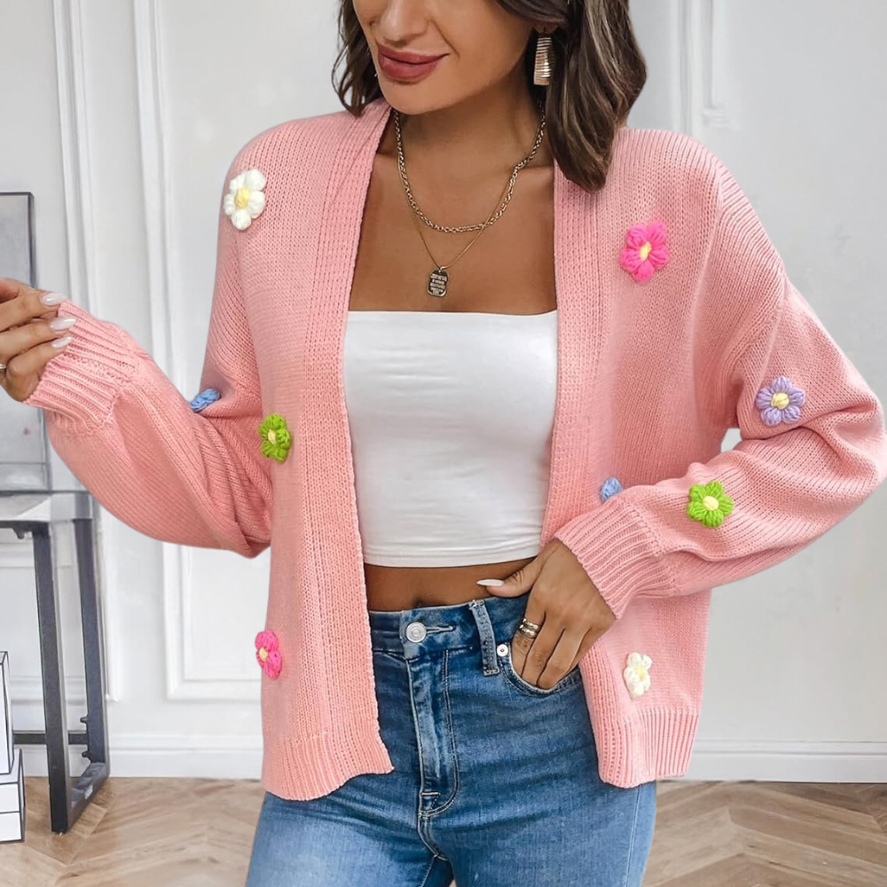 Drune | Damenjacke mit 3D Blumen – Maribel