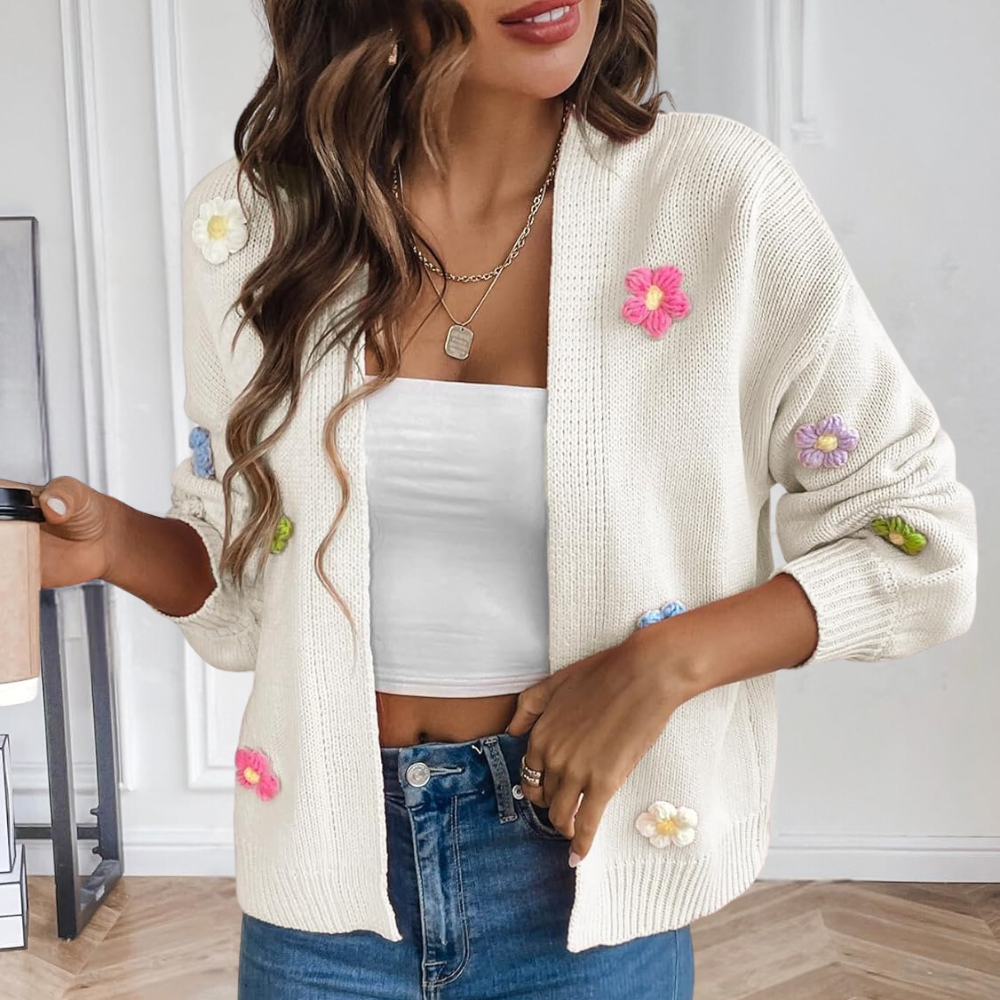 Drune | Damenjacke mit 3D Blumen – Maribel