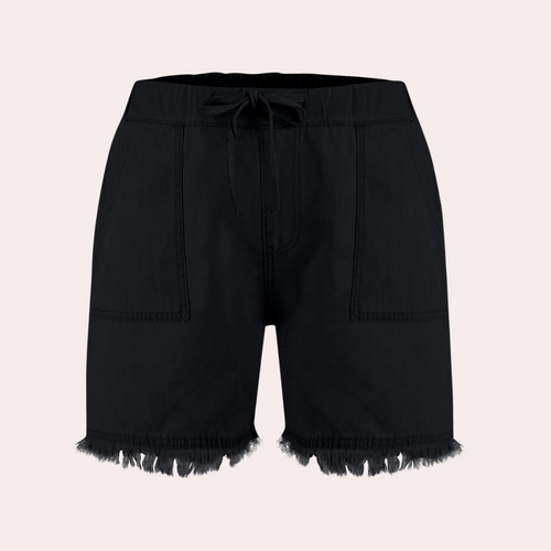 Drune | Einfache Passform mit Fransen Jeansshorts für Frauen