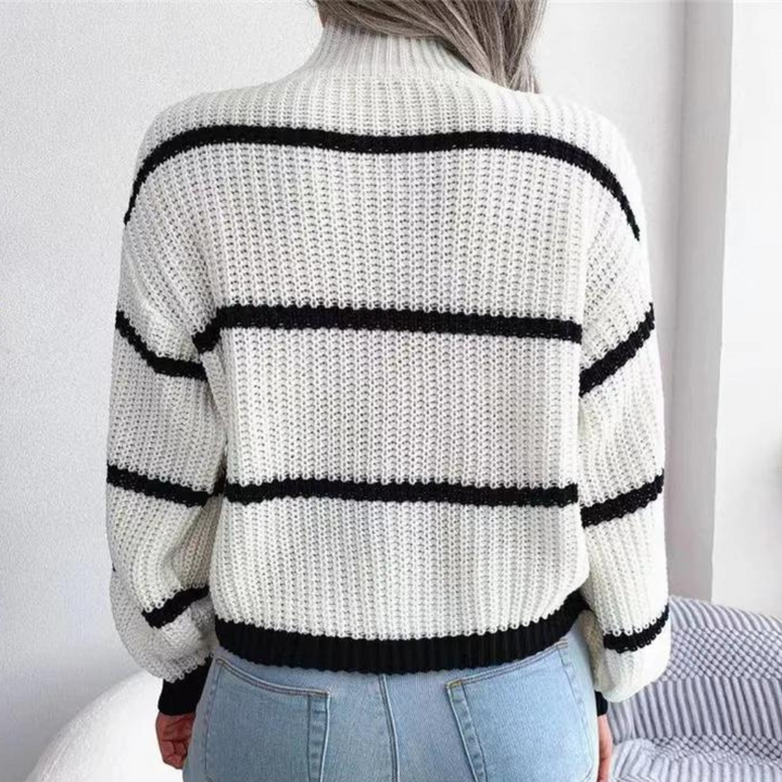 Drune | Stilvoller weicher Damenpullover mit hohem Ausschnitt