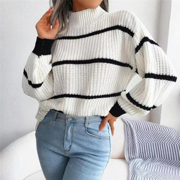 Drune | Stilvoller weicher Damenpullover mit hohem Ausschnitt