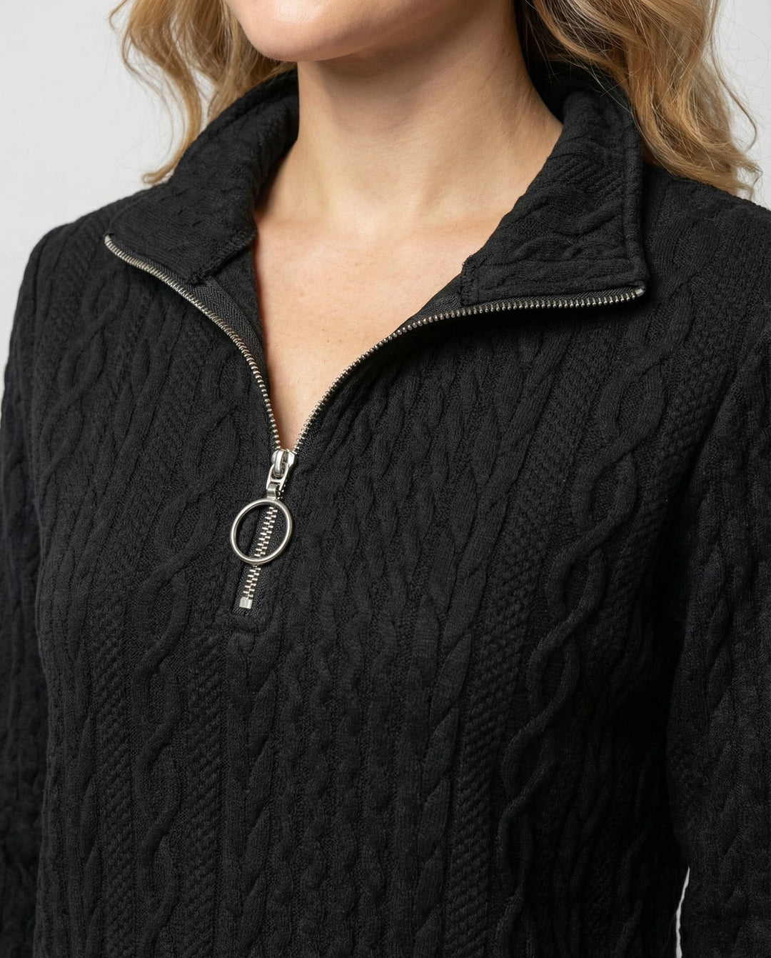 Strukturstrick Casual Pullover Damen | Drune