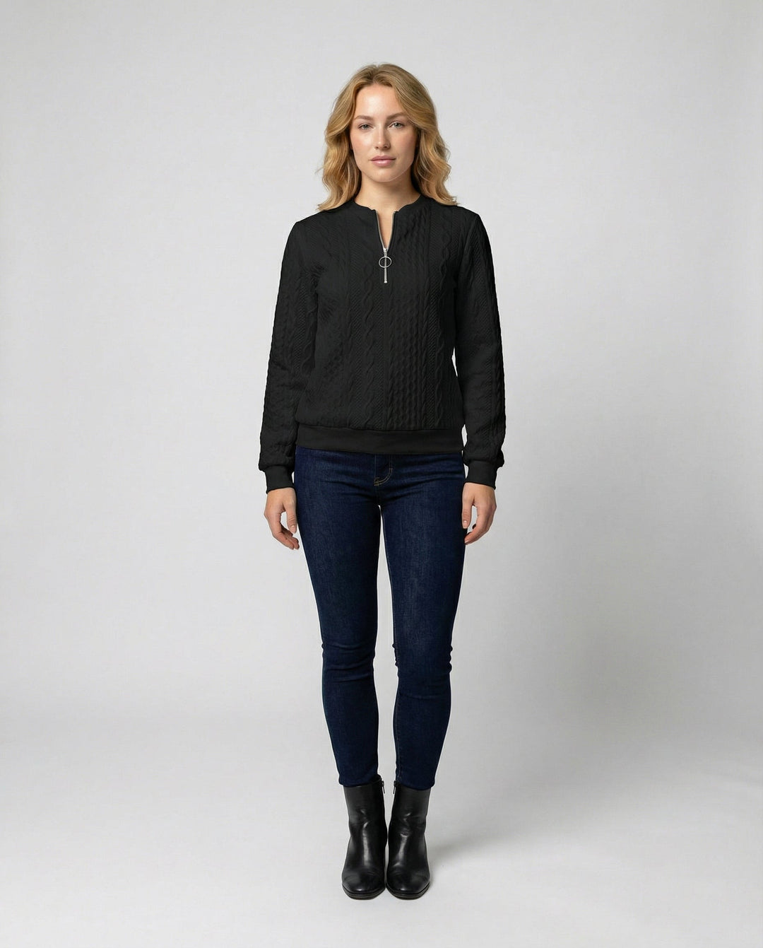 Strukturstrick Casual Pullover Damen | Drune