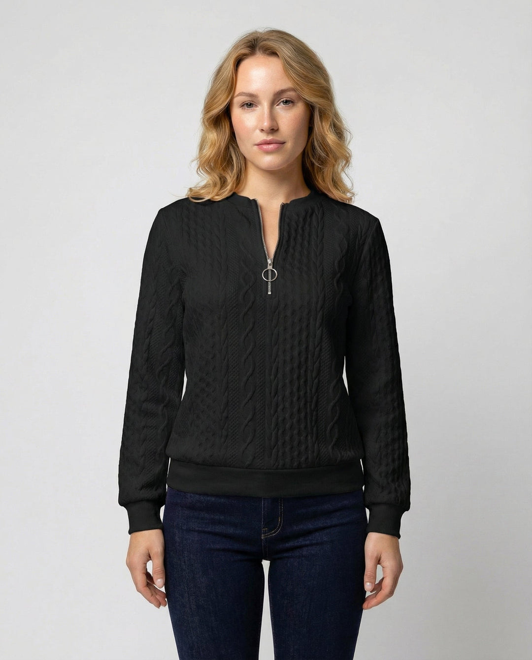 Strukturstrick Casual Pullover Damen | Drune