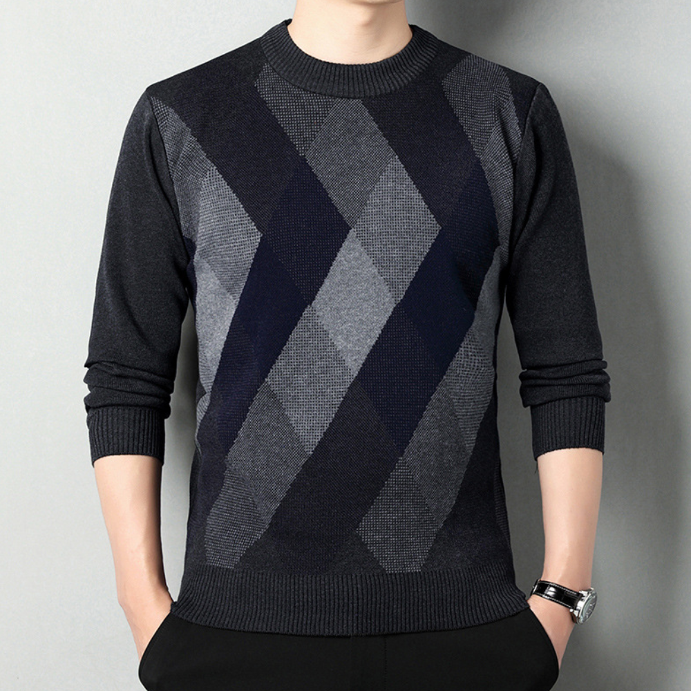 Drune | Geometrischer Herrenpullover