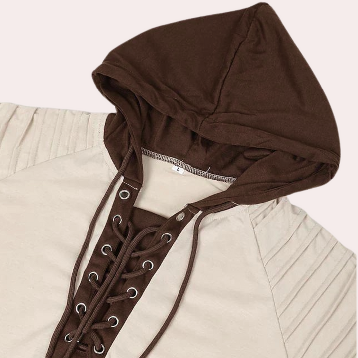 Drune | Herren Kapuzenpullover mit Kapuze und Schnürung