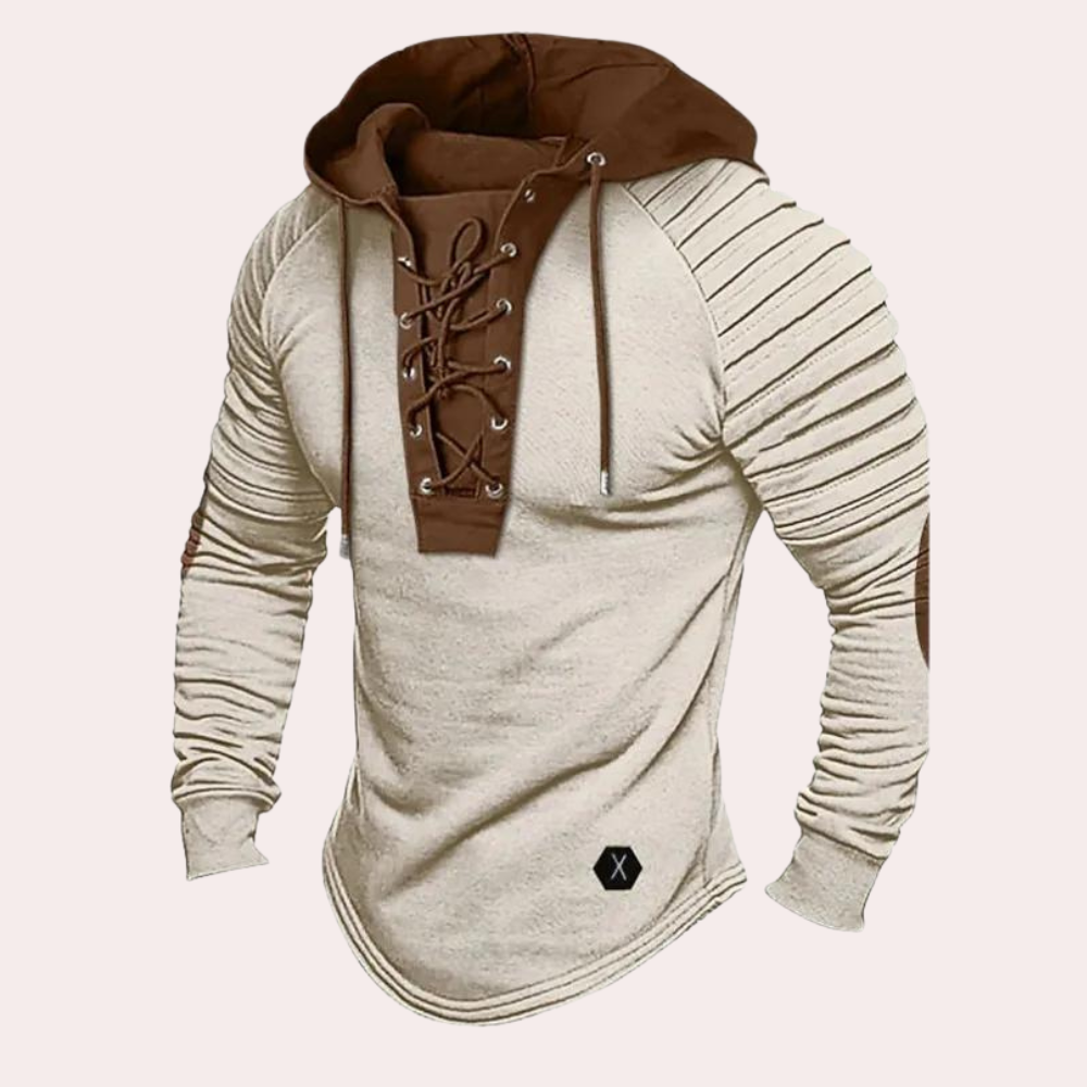 Drune | Herren Kapuzenpullover mit Kapuze und Schnürung
