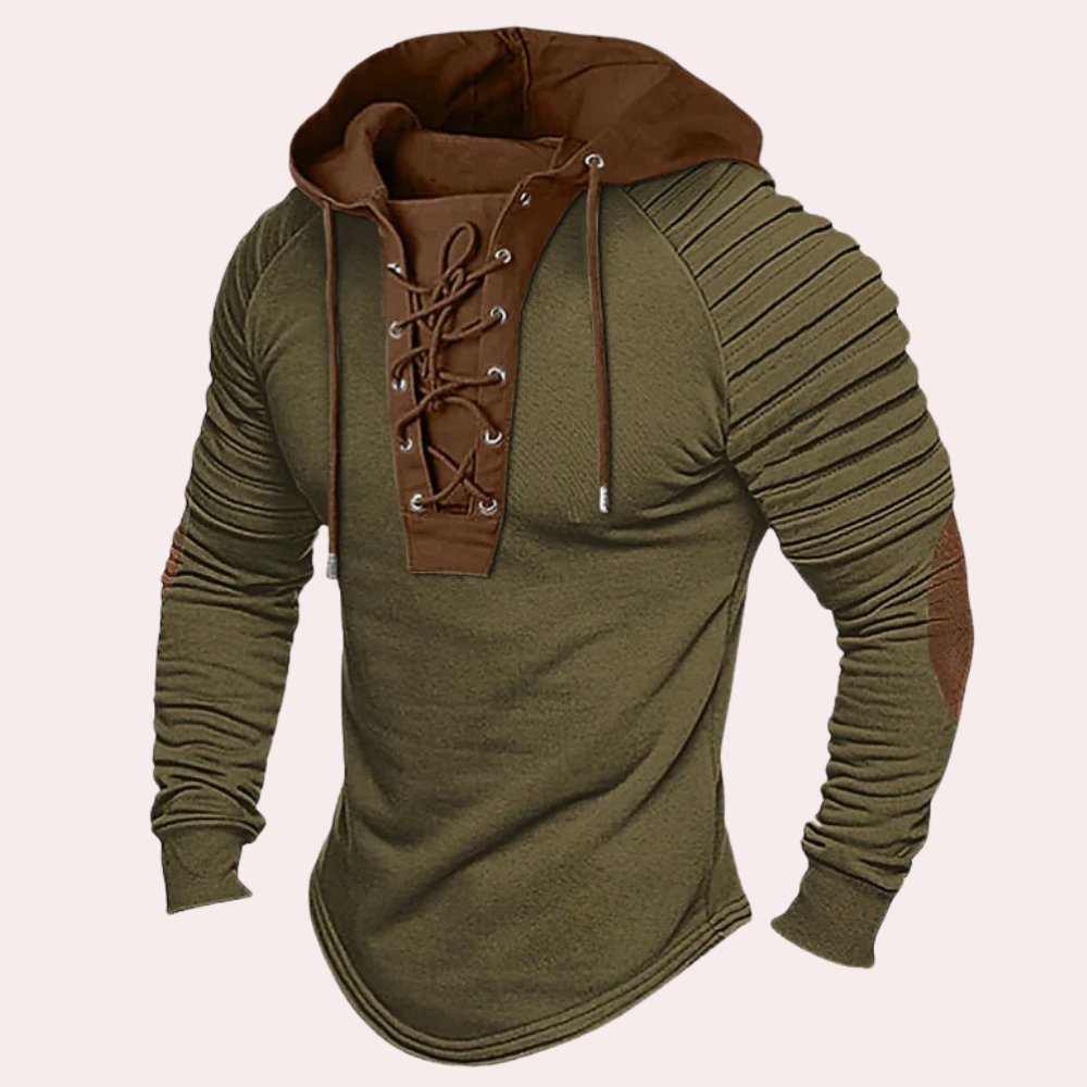 Drune | Herren Kapuzenpullover mit Kapuze und Schnürung