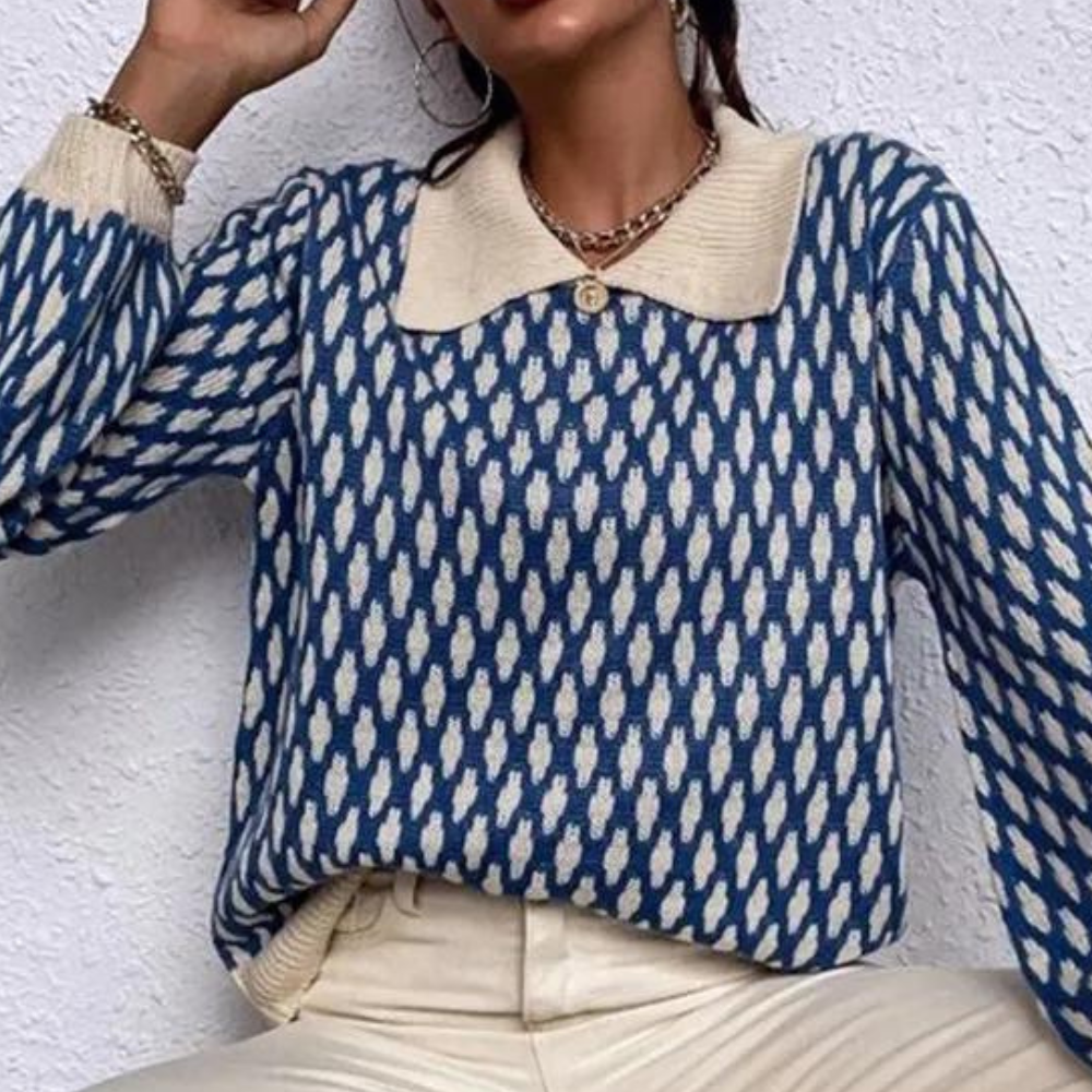 Drune | Trendiger Pullover mit Kragen Detail