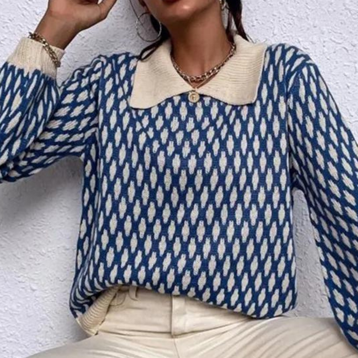 Drune | Trendiger Pullover mit Kragen Detail